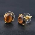 thumbnail image 1 of Boucles d'Oreilles Rondes en Cristal de Quartz Rose pour Femmes Bijoux, 1 of 6