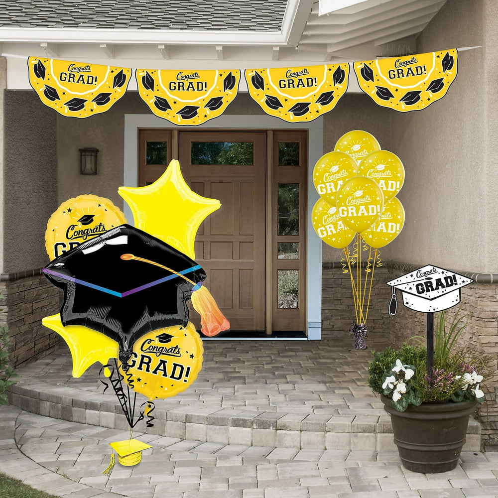 Party City Congrats Grad Graduation Outdoor Decorating Kit, Includes