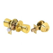 Tell Manufacturing 5006260 Bright Brass Deadbolt & Entry Door Knob for ANSI Grade 3 - 1.75 in.