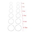 thumbnail image 2 of 6Pairs/Set Women Fashionable Big Hoop Earrings Alloy Large Loop Circle Ear Rings (Silver), 2 of 7