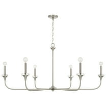 Capital Lighting 448961 Presley 6 Light 49" Wide Candle Style Chandelier - Nickel