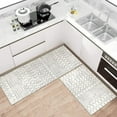 thumbnail image 2 of Kitchen Rugs and Mats Non Skid Washable Set of 2,Boho Moroccan Modern Farmhouse Faded Bohemian Runner Rug with Rubber Backing for Kitchen Decor and Accessories (Off-White 17"x47"+17"x30"), 2 of 6