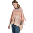 thumbnail image 5 of Poncho de comercio exterior de punto degradado con superposición de murciélago bohemio para mujer, chal de punto, capa con borla, 5 of 5
