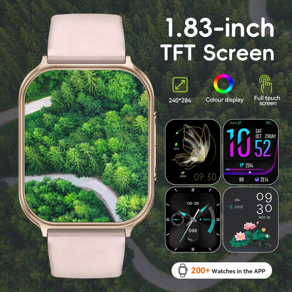 Smart Watch 700mAh Bluetooth Call(Answer/Make) IP68 Waterproof Fitness Tracker Smartwatches for Android Ios women men watch