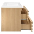 thumbnail image 5 of Wall Mount Sink Vanity Cabinet, White Oak, Wood, Mid Century Hotel Bedroom Bathroom, Modern Contemporary HB33378, 5 of 9