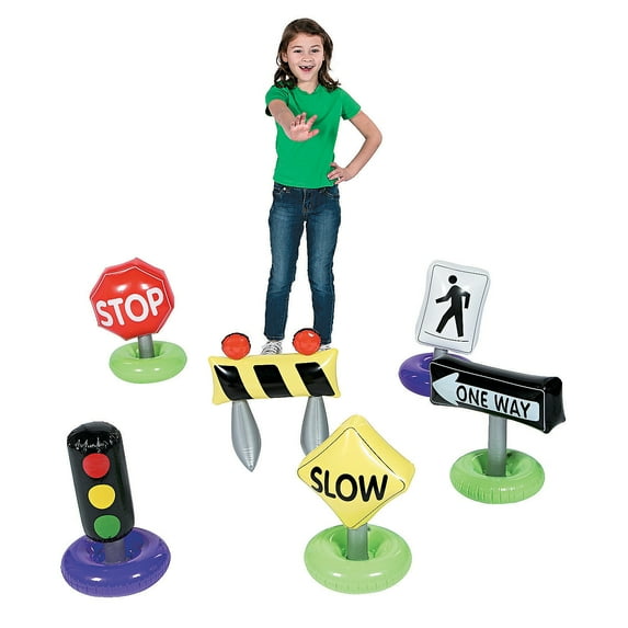 Incredible Inflatable Traffic Signs 6Pcs - Toys - 6 Pieces