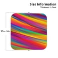 thumbnail image 3 of Kll Square Drink Coasters Set Of 4,Pu Leather Absorbent Coasters Set Decorative Coffee Cup Coasters Housewarming Gift For Home Decor-Lines Multicolored Rainbow, 3 of 9