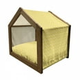 thumbnail image 2 of Yellow Pet House, Zig Zag Chevron Pattern in Yellow and White Colors Modern Inspired Art Print, Outdoor & Indoor Portable Dog Kennel with Pillow and Cover, 5 Sizes, Yellow and White, by Ambesonne, 2 of 5