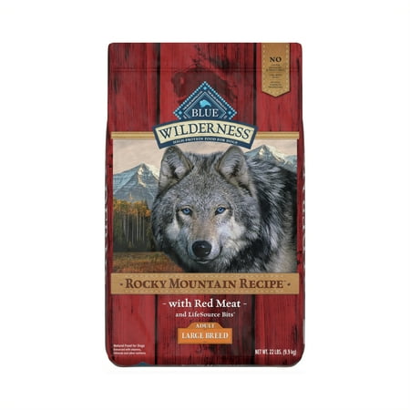 Blue Buffalo Wilderness Rocky Mountain Recipe High Protein Large Breed Red Meat Dry Dog Food for Adult Dogs  Grain-Free  22 lb. Bag