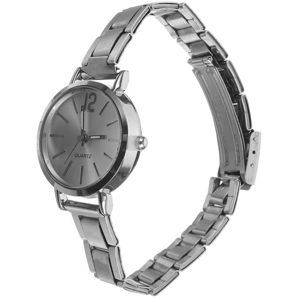 WORGEOUS Moda mujer reloj marca lujo malla cinturón banda creativo cuarzo pulsera mujer pulsera reloj Montre Femme (plata blanca)