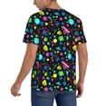 thumbnail image 2 of Hirioo Geometric 1980s Styled for Men's Baseball T-shirt Shirts Short Sleeve Casual Summer Button Stretch T Shirts,Size S-4XL-Medium, 2 of 7