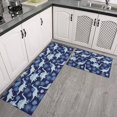 thumbnail image 2 of Dinosaur and Leaf Navy Blue Pattern Anti Fatigue Kitchen Rugs Set Of 2, Non Slip Washable Decorative Floor Mats for Kitchen Sink Laundry, 17"x30" and 17"x47", 2 of 6