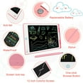 thumbnail image 4 of HLONK 12 in LCD Writing Tablet Colorful Screen Pressure-Sensitive Pink Drawing Pad, 4 of 9