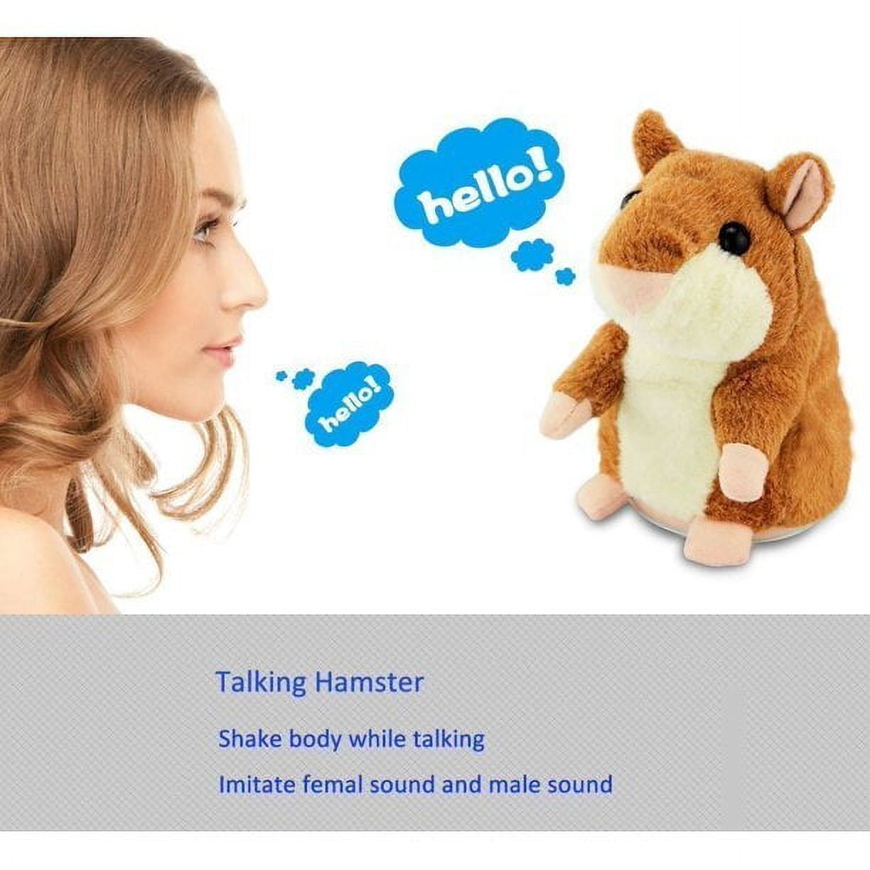 Talking Hamster Toy Gift - Repeats What You Say - Interactive Stuffed Plush Animal Talking Toy - Fun Gift for 2,3 Year Old Girls,Baby, Kids, Toddlers