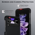 thumbnail image 3 of Design for Samsung Galaxy Z Flip 3 Case with Hinge Protection, Heavy Duty Shockproof Anti Scratch Cover Full Body Protective Phone Case for Samsung Z Flip 3 Case, Black, 3 of 8