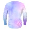 thumbnail image 4 of GigrtiJin Plus Size Casual Tops for Men Gradient Color Crew Neck Half Button Long Sleeve Shirt Trendy Loose Blouse, 4 of 4