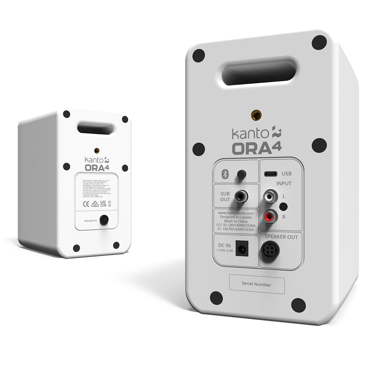 Kanto ORA Powered Reference Desktop Speakers with Bluetooth - Pair (White)