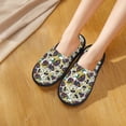 thumbnail image 5 of KLL Happy Skeleton Slippers for Women Men House Slip on Indoor Outdoor Bedroom Furry Fleece Lined Ladies Comfy Anti-Skid Rubber Hard Sole-Medium, 5 of 8