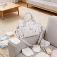 thumbnail image 5 of Floral Baby Diaper Bag Tote Mommy Bag, Women Quilted Cotton Medium Travel Duffle Bag, Cute Cotton Diaper Bags Crossbody Baby Bags for Girl Mom, 5 of 7