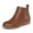Brown PU, variant on Rexoro Girls Ankle Boots Star Perforated Round Toe Low Heel Short Booties with Side Zipper for Toddler Little Kid Big Kid School Daily Wear