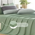 thumbnail image 6 of Queen Comforter Set Sage Green - 7 Pieces Green Striped Bed in a Bag, 6 of 7