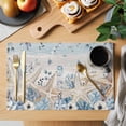 thumbnail image 2 of Blue Beige Coastal Placemats Set of 4 Beach Starfish Summer Eucalyptus Vintage Place Mats Indoor Wipeable Table Mats Washable Dining Table Placemats for Kitchen Holiday Party Home Decor 13x19 Inch, 2 of 9