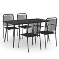 thumbnail image 2 of vidaXL 5 Piece Garden Dining Set Cotton Rope and Steel Black, 2 of 11