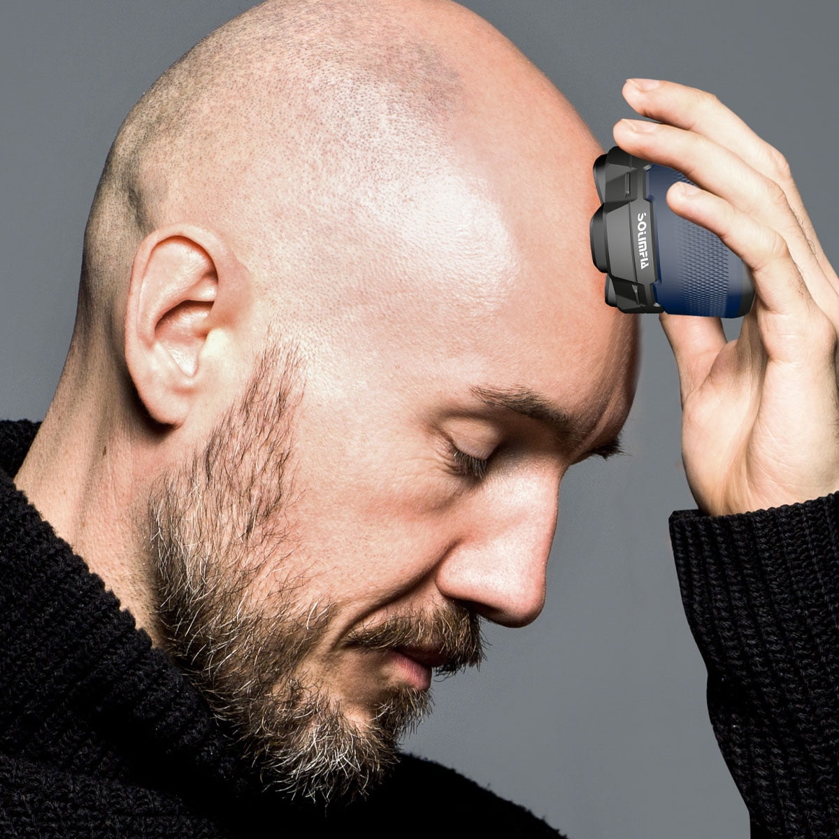 Electric Shaver for Men SOLIMPIA 6-Head Bald Head Shaver IPX6 Waterproof LED Display, Blue
