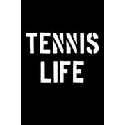 Tennis Life: Blank Lined Journal College Rule Stencil Font