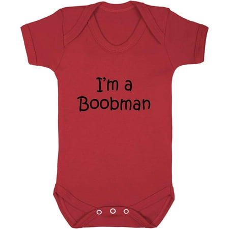 

I M A Boobman Cotton Baby Bodysuit One Piece Red 18 Months