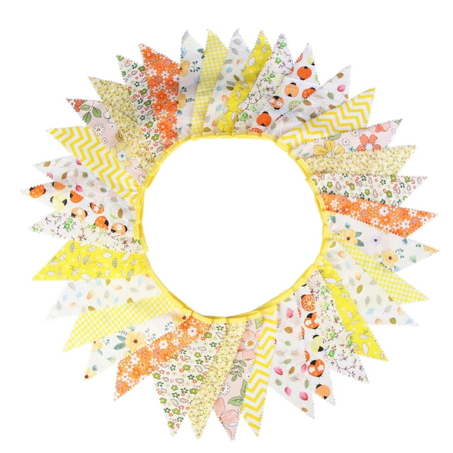 33 Ft Vintage Flower Fabric Bunting Banner 36 Triangle Flag For Party Decor