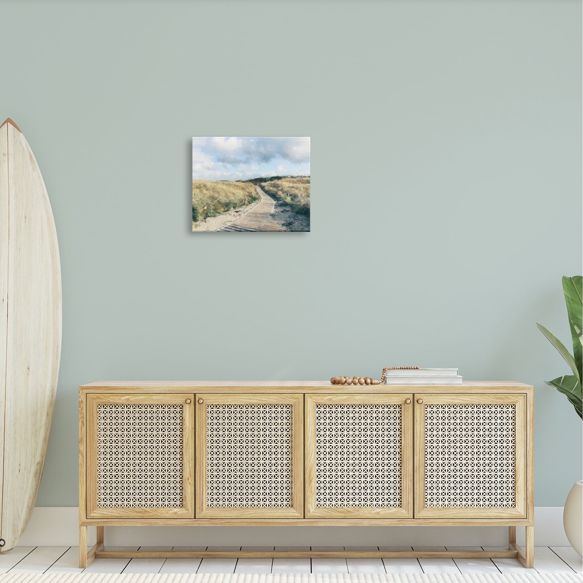 Stupell Coastal Boardwalk Path Landscape Landscape Painting Gallery Wrapped Canvas Print Wall Art