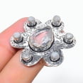 thumbnail image 2 of Natural Rainbow Moonstone, Topaz Gemstone 925 Sterling Silver Ring Size 8, 2 of 2