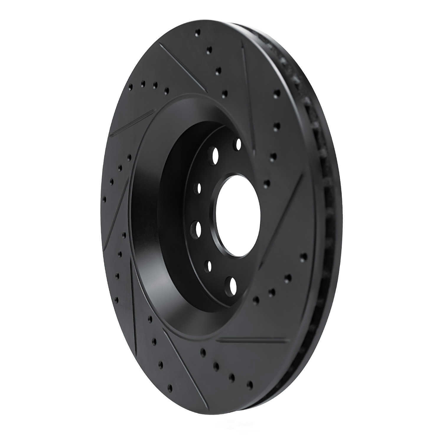 Dynamic Friction Company 633-42038L DFC Brake Rotor - Drilled And Slotted - Black