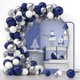 thumbnail image 1 of Kit de arco de globos de confeti azul marino plateado y blanco, 120 piezas 12 pulgadas Kit de arcos de guirnalda de látex de 10 pulgadas y 5 pulgadas para graduación, cumpleaños, boda, anive, 1 of 5