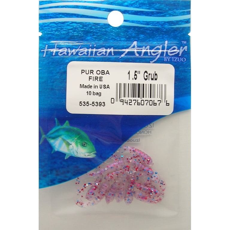 Hawaiian Angler 1.5 Grub Bait Purple Obake Fire Soft Plastic Lure 10 Pack Saltwater Freshwater - Walmart.com Hawaiian Angler 1.5 Grub Bait Purple Obake Fire Soft Plastic Lure 10 Pack Saltwater Freshwater - Walmart.com