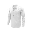 thumbnail image 1 of Sunloudy - Camisa informal de otoño para hombre, color sólido, manga larga, cuello levantado, botones, tops con bolsillo Sunloudy  S M L XL XXL, 1 of 4