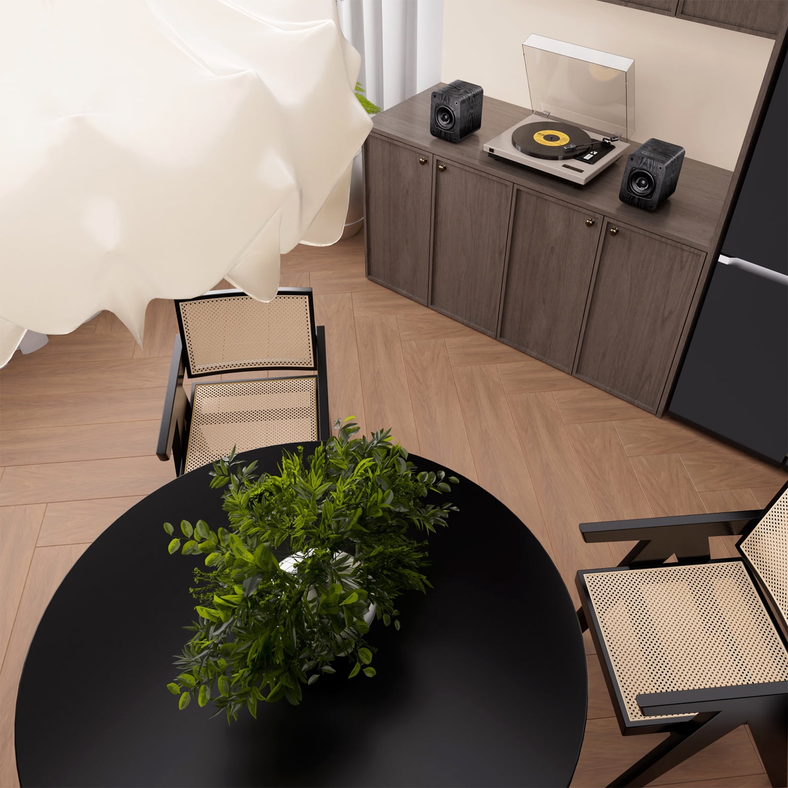 RIOWOIS Powered Bookshelf Speakers with Bluetooth 5.3 and Built-in Amplifier for Vinyl Record Player, 30W*2 Turntable Speakers with 3.5" Dual Cone Driver, Optical/AUX/TV-ARC Input and Remote Control.