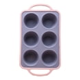 thumbnail image 2 of Molde de silicona Warkul para tartas, 6 moldes para cupcakes, muffins, tartas, con asa, antiadherente, apto para alimentos, resistente al calor, fácil de desmoldar y limpiar., 2 of 8