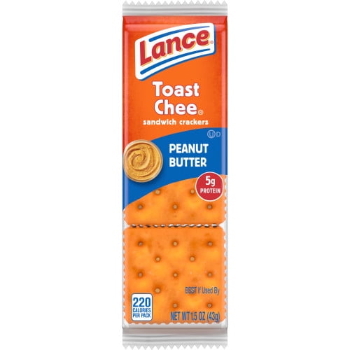 Lance Sandwich Crackers, ToastChee Peanut Butter, Individual Snack Pack