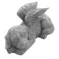thumbnail image 2 of 2X Statue Sculptée de Pierre Tombale Commémorative pour Chien Ange, Finition Pierre, 2 of 7