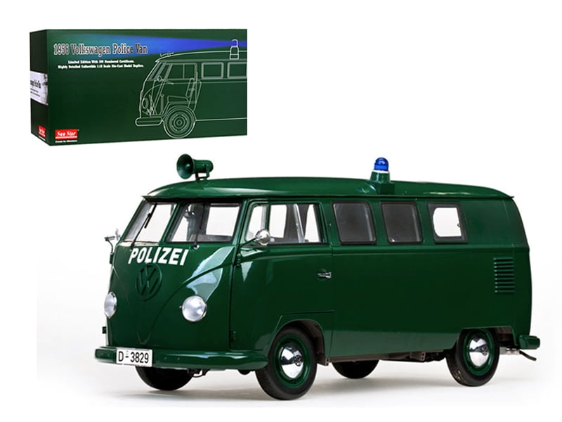 1956 Volkswagen Police Van Green 1/12 Diecast Model by