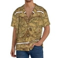 thumbnail image 3 of Daiia World Map1 Men's Linen Shirts Short Sleeve Casual Shirts Button Down Shirt for Men Beach Summer Wedding Shirt-XX-Large, 3 of 7