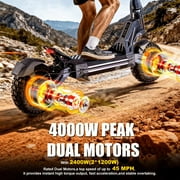 Off-road Electric Scooter for Adults,4000W Dual Motors Top Speed 45MPH,60V 27AH Battery 42Miles Long Range,11 All-Terrain Tires Foldable Fast E-Scooter