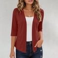 thumbnail image 3 of Stamzod Summer Light Weight Cardigan Women Dressy Casual 3/4 Sleeve Open Front Cardigans Fashion Clothing Red XXL, 3 of 7