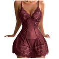 thumbnail image 3 of Wdfiry Womens Bralette Lace Nightie Gown Babydoll Lingerie Pajamas Sleepwear Nightdress, 3 of 6