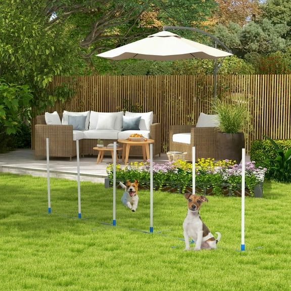Resenkos Dog Agility Equipment Dog Weave Pole Set Agility Starter Kit Pet Outdoor Exercise Training Set