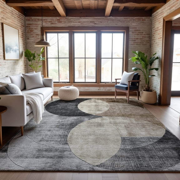 Addison Rugs Mayfield Premium Machine Washable Transitional Geometric Pewter Rectangle Rug, 10' x 14'