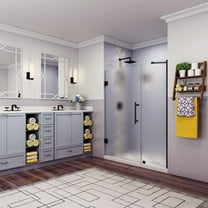 Aston Sdr965f-6636-10 Belmore 72" High X 66" Wide Hinged Frameless Shower Door - Black