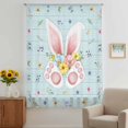 thumbnail image 2 of Easter Sheer Curtains 108" Extra Long, Spring Rabbits Ears Feet Flowers Wooden Grain Light Filering Curtains, Privacy Drapes Simi Floor to Veiling Curtain for Living Room Large Window Treatment, 2 of 9